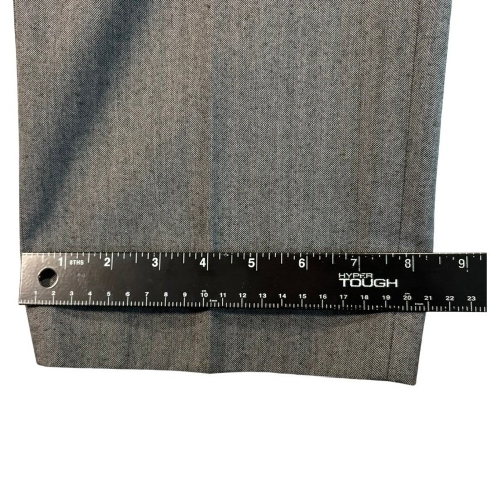 Banana Republic Mens 33x32 Dress Pants Grey Herringbone Tailored‎ Fit Flat Front - Picture 6 of 11